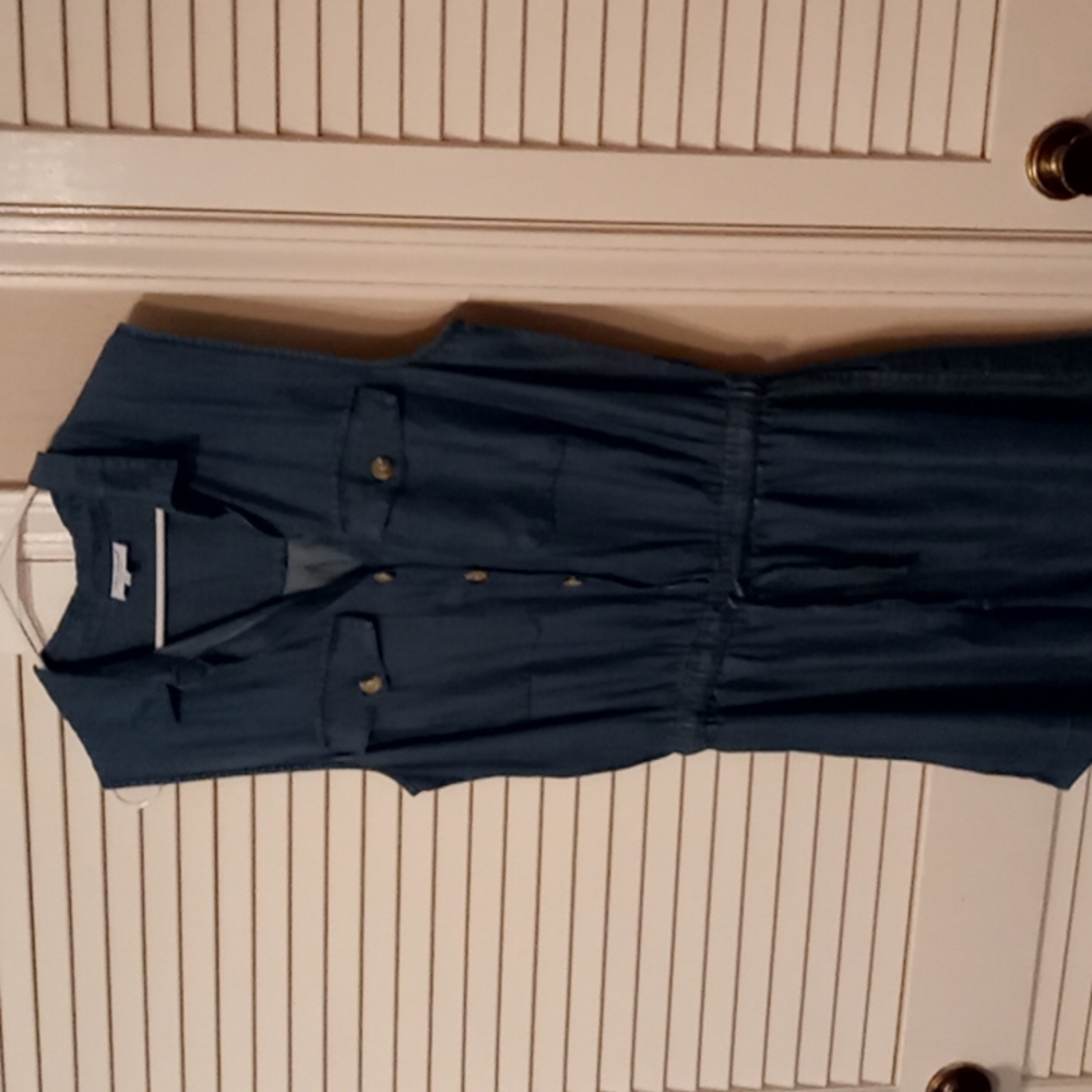 Navy denim romper